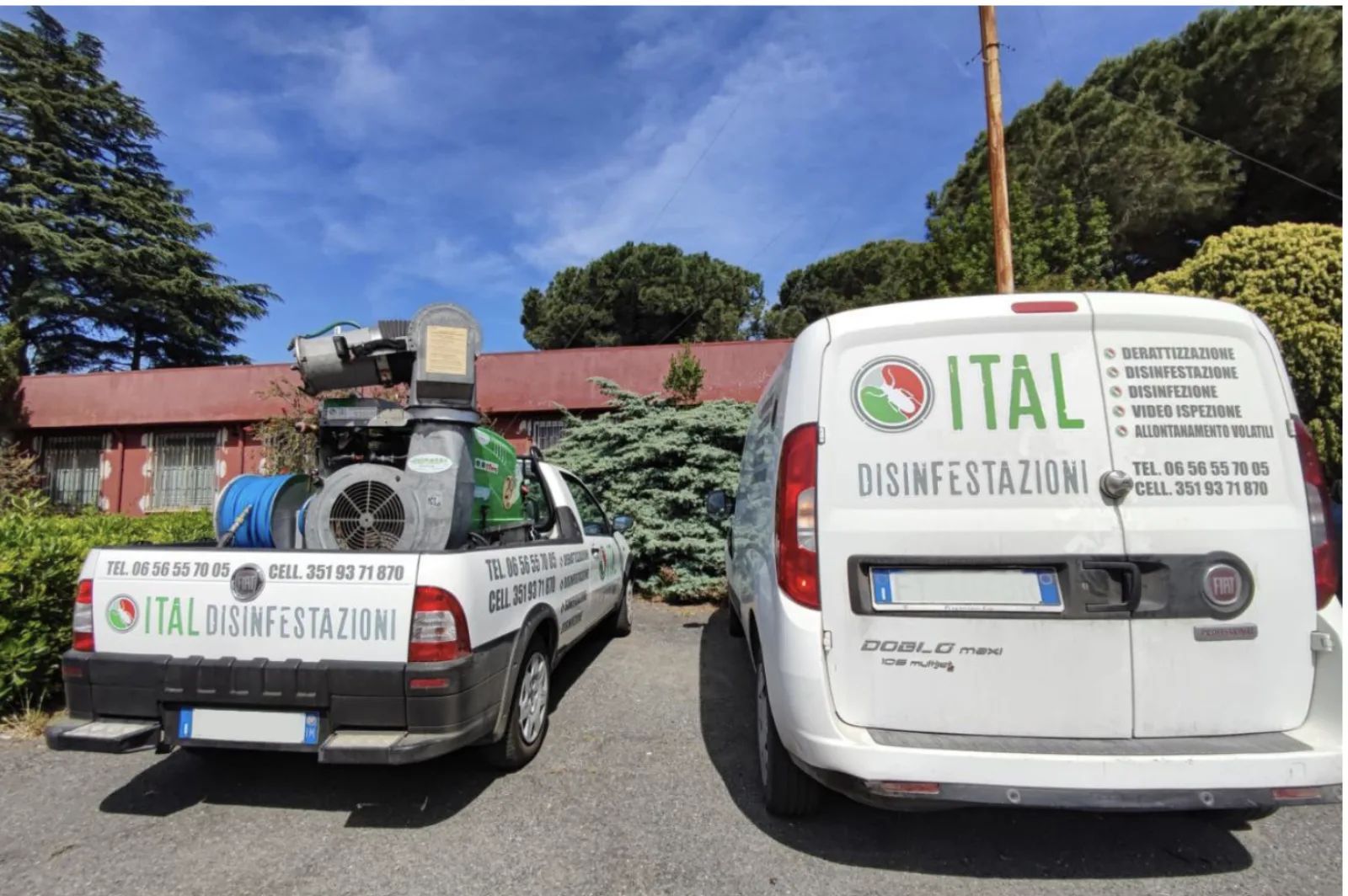 Mezzi operativi Ital Disinfestazioni: flotta brandizzata per interventi di disinfestazione a Torino